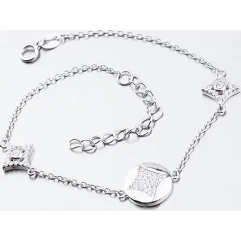 Oblečení a móda Dámský náramek stříbro 925 zirkony BST-14337 délka 19 cm