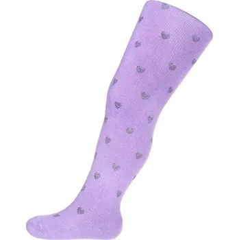 Dětskénbavlněné punčocháče 3D New Baby světle fialové s puntíky, Velikost 152 (11-12r)