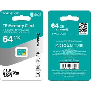 Paměťová karta Borofone Paměťová karta MicroSDHC 64GB Class10 95MB/s