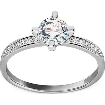 Prsten Zásnubní prsten z bílého zlata se zirkony IZ17192AM + dárkové balení LUXUS zdarma