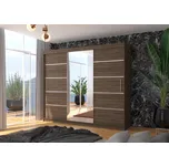 Šatní skříň s posuvnými dveřmi a zrcadlem SALTO 250 Choco+Choco