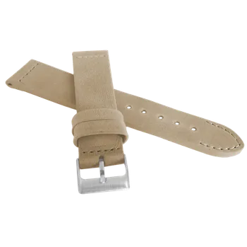 Řemínek na hodinky Béžový prošitý řemínek LAVVU RETRO z luxusní kuže Top Grain - 22mm LSLUN22 (řemínek, pásek na hodinky)