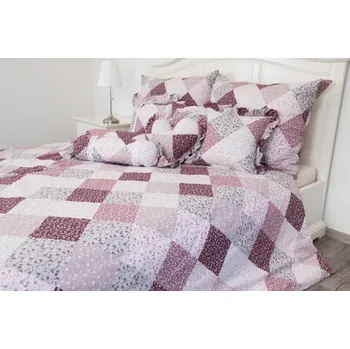 Přehoz na lůžko Podpěrová s.r.o. Patchwork přehoz bordó 200 x 240 cm