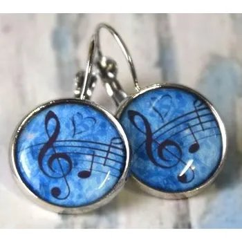 Brož de Amor - handmade Visací náušnice HOUSLOVÝ KLÍČ