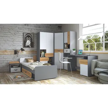 Dětský pokoj Dětský pokoj CARINI 3 mini, světlý grafit/bílá briliantová/dub nash