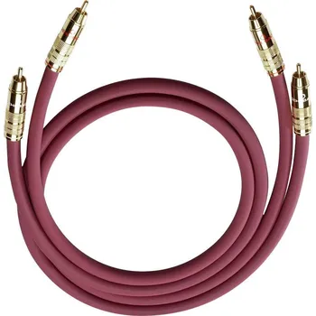 Audio kabel cinch audio kabel [2x cinch zástrčka - 2x cinch zástrčka] 0.70 m bordó pozlacené kontakty Oehlbach NF 214 Master