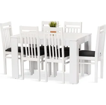 Jídelní stůl Jídelní set Dante 6 bílá/modrá