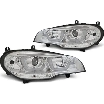 Přední světlomet Přední světla 3D LED angel eyes DRL BMW X5 E70 07-13 chromová