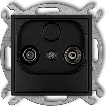 Elektrická zásuvka KARLIK Koncová zásuvka R+TV 2dB Barva: Matná černá