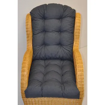 Polstr na ratanové křeslo - látka tmavě šedý melír