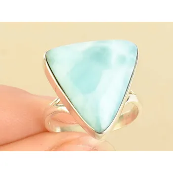 Prsten Larimar prsten trojúhelník Ag 925/1000 vel.54 6,1g