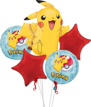 Balónek PartyDeco Sada balónků Pokémon Pikachu 5 ks