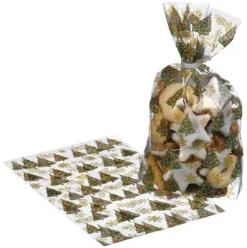 Dárkový sáček 11,5 x 19 cm vánoční stromečky Sáček na potraviny Dárkový sáček 11,5 x 19 cm vánoční stromečky