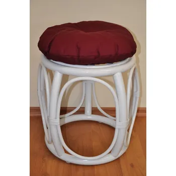 Polstr na ratanovou taburetku vínový - průměr 35 cm