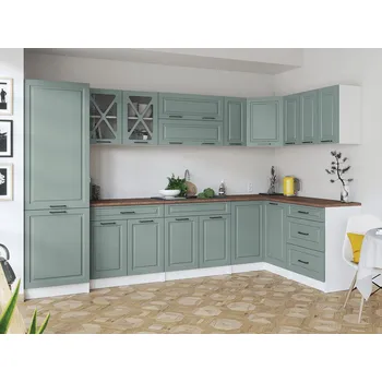 Kuchyňská linka Rohová kuchyňská linka Simea světle zelená Fjord MAT