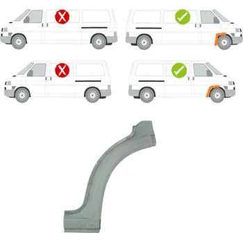 Blatník karosérie Vnější lem předního podběhu pravý VOLKSWAGEN TRANSPORTER (T4)/CARAVELLE/MULTIVAN, 07.90-03.03