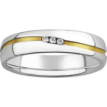 Prsten Snubní stříbrný prsten Sunny pozlacený žlutým zlatem s Brilliance Zirconia velikost obvod 50 mm SHG8709RWGP-obvod 50 mm