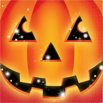 Party dekorace Amscan Halloween ubrousky dýně 20 ks