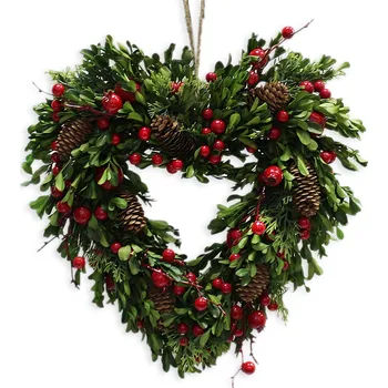 Vánoční dekorace Srdce buxus vánoční 35cm