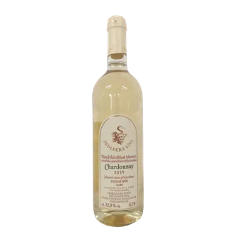 Víno Chardonnay pozdní sběr 2019 suché (bílé suché víno)