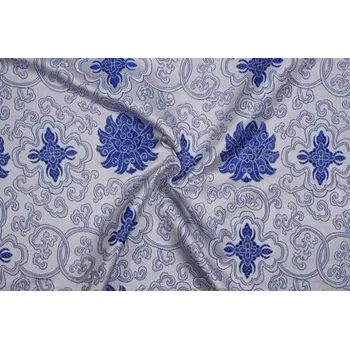 Brokát leknín, bílo-modrý, II. jakost, sartor.cz