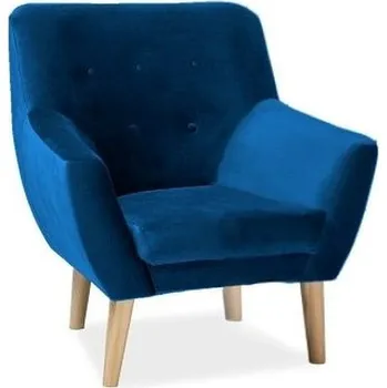 Křeslo Křeslo NORDIC 1, Velvet modrý Bluvel 86/buk