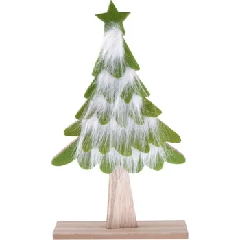 Vánoční dekorace Stromek na podstvaci zelený, 17,5x30cm