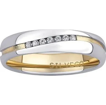 Prsten Snubní stříbrný prsten MARIAGE pozlacený žlutým zlatem s Brilliance Zirconia velikost obvod 51 mm SHG2050ZGPW-obvod 51 mm