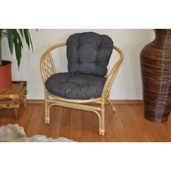 Polstr na křeslo Bahama tmavě šedý melír