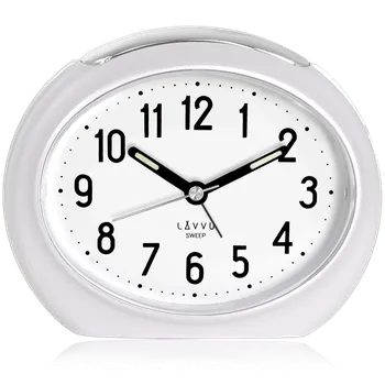 Budík LAVVU Bílý budík SWEEP s plynulým chodem - 3 ROKY ZÁRUKA! &nbsp;LAS3050 SKLAD ( )