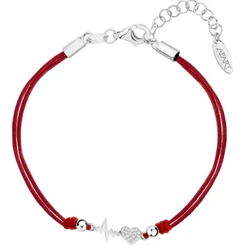 Náramek Náramek s prvky ze stříbra a zirkony - EKG srdce, srdce - AP536-6099