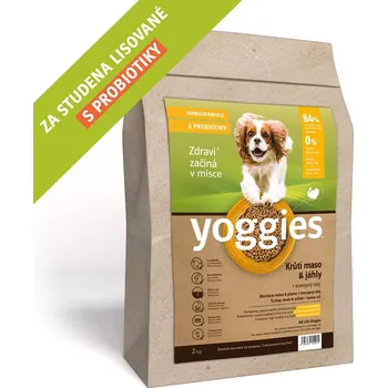Krmivo pro psa 2kg Yoggies Krůtí maso&jáhly, minigranule lisované za studena s probiotiky