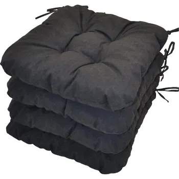 Sedák UNI barva tmavě šedý melír - set 4 kusy