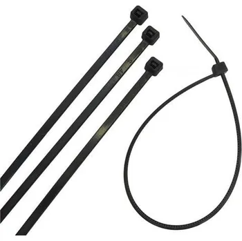 Organizace kabelů TOPTRADE pásek plastový, černý, stahovací, se zámkem, 50 ks, 250 x 3,6 mm