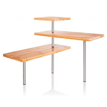 regál Kuchyňský rohový regál 695653 45 x 45 x 40 cm bambus/nerezová ocel