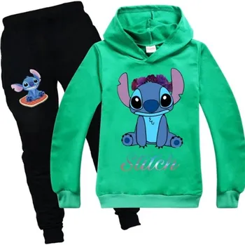 Dětská tepláková souprava - Lilo & Stitch Barva: zelená, Velikost: 150/11-12 let