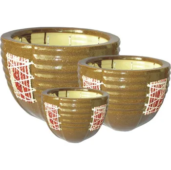 Obal na květináč Keramický obal vzor 1890 - set 3 kusy