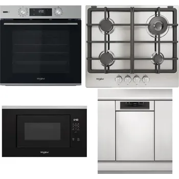 Set domácích spotřebičů WHIRLPOOL OMSK58RU1SX + WHIRLPOOL TGML 661 IX R + WHIRLPOOL WMF200G + WHIRLPOOL WSBO 3O34 PF X