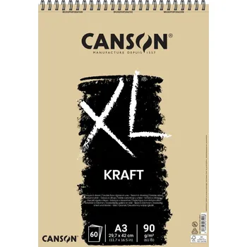 Canson XL Kraft kroužková vazba A3, 90 g, 60 listů