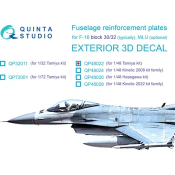 Plastikový model 1/48 F-16 block 30/32 reinforcement plates (TAM)