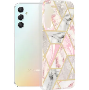 Pouzdro na mobilní telefon Kryt Samsung Galaxy A34 5G Techsuit - Marble Series - Pink Hex