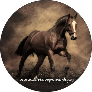 Jedlá dekorace na dort Kůň v běhu tisk na jedlý papír 20 cm