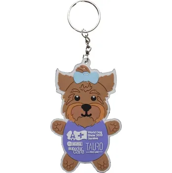 TAURO PRO LINE World Dog Show 2023 přívěsek na klíče JORKŠÍRSKÝ TERIÉR 6 x 0,5 x 10 cm