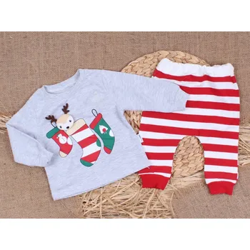 Kojenecká souprava ARIAshop Dětská vánoční souprava Sobík 68 červená 68 cm