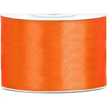Stuha Jednolící atlasová stuha - 50 mm - neonově pomerančová ( 25 m / ks )