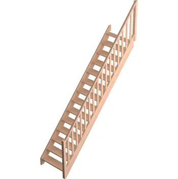 Schodiště DOLLE SAVOIE Podstupnice: Bez podstupnic, Zábradlí: Dřevěný sloupek, Vedení schodů: Rovný běh