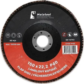 Brusný kotouč Lamelový brusný kotouč Molatool Keramický 150 mm P40