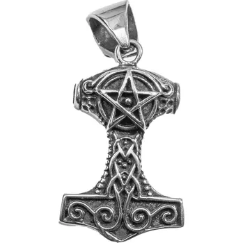 Přívěsek River Šperky. Ocelový přívěsek. 9925062 - symbol Pentagramu a bájné Thorovo kladivo.
