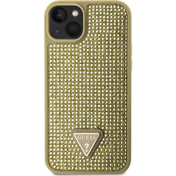 Pouzdro na mobilní telefon Guess Rhinestones kryt s kamínky pro iPhone 15 Barva: Zlatá