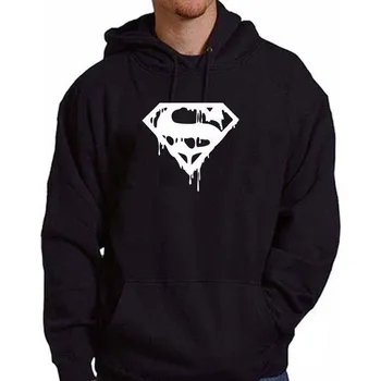 Pánská mikina mikina s kapucí SUPERMAN - logo Černá L